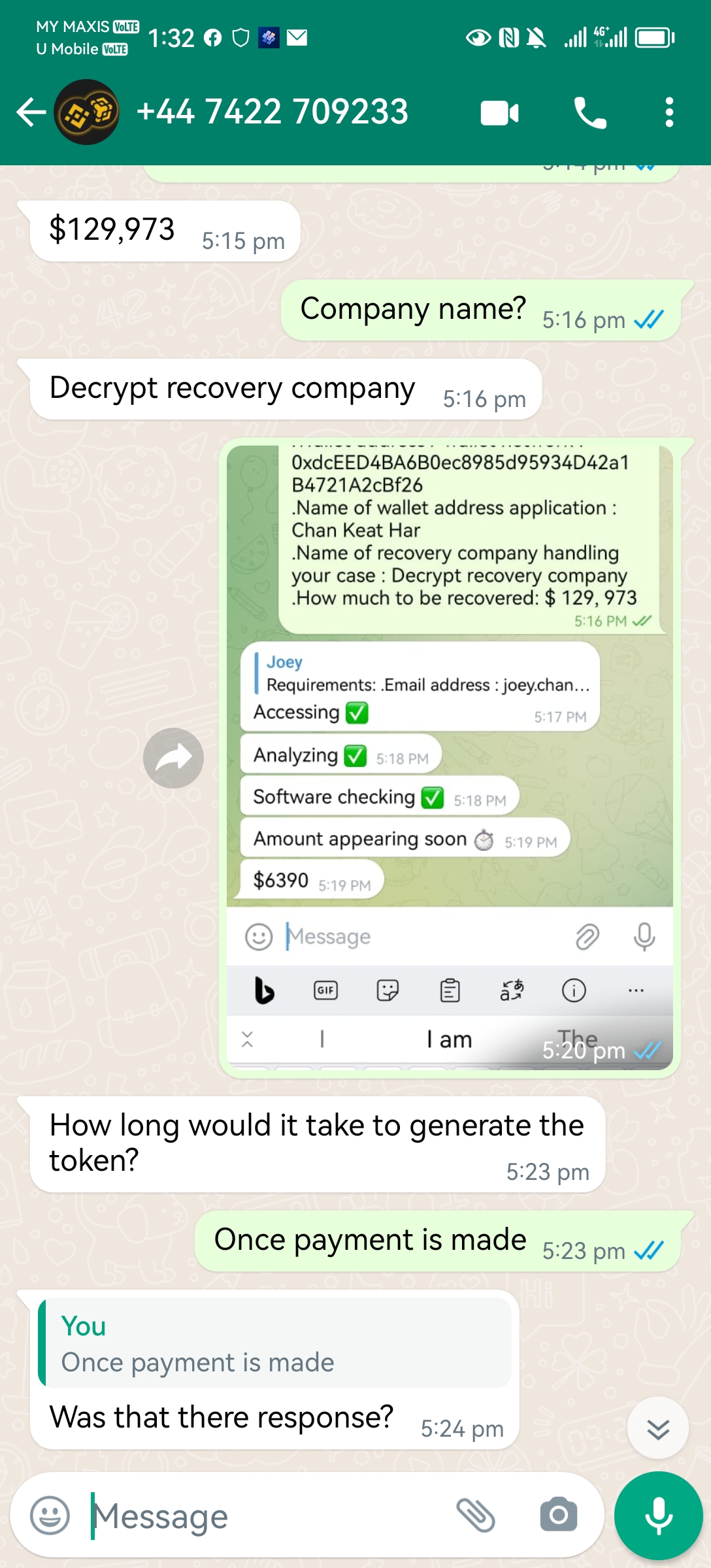 The scammer WhatsApp 