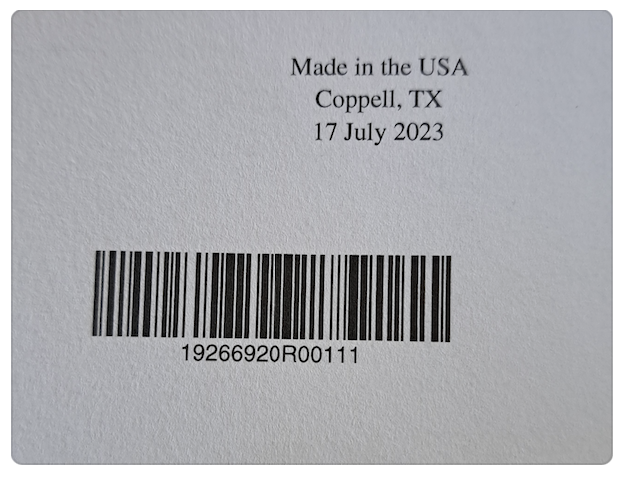 Proof, Production Bar Code, printed: 071723