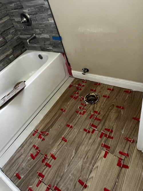 flooring not grouted or done