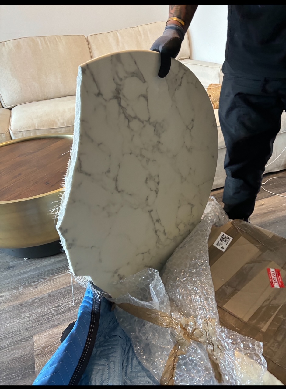 Smashed marble table