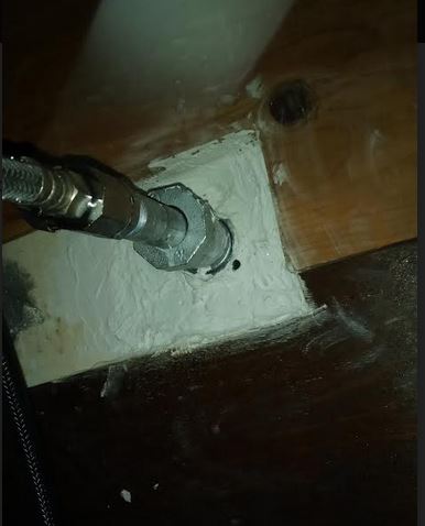 Leaking kitchen pipe and patch 