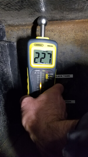Moisture content was extremely high from leak