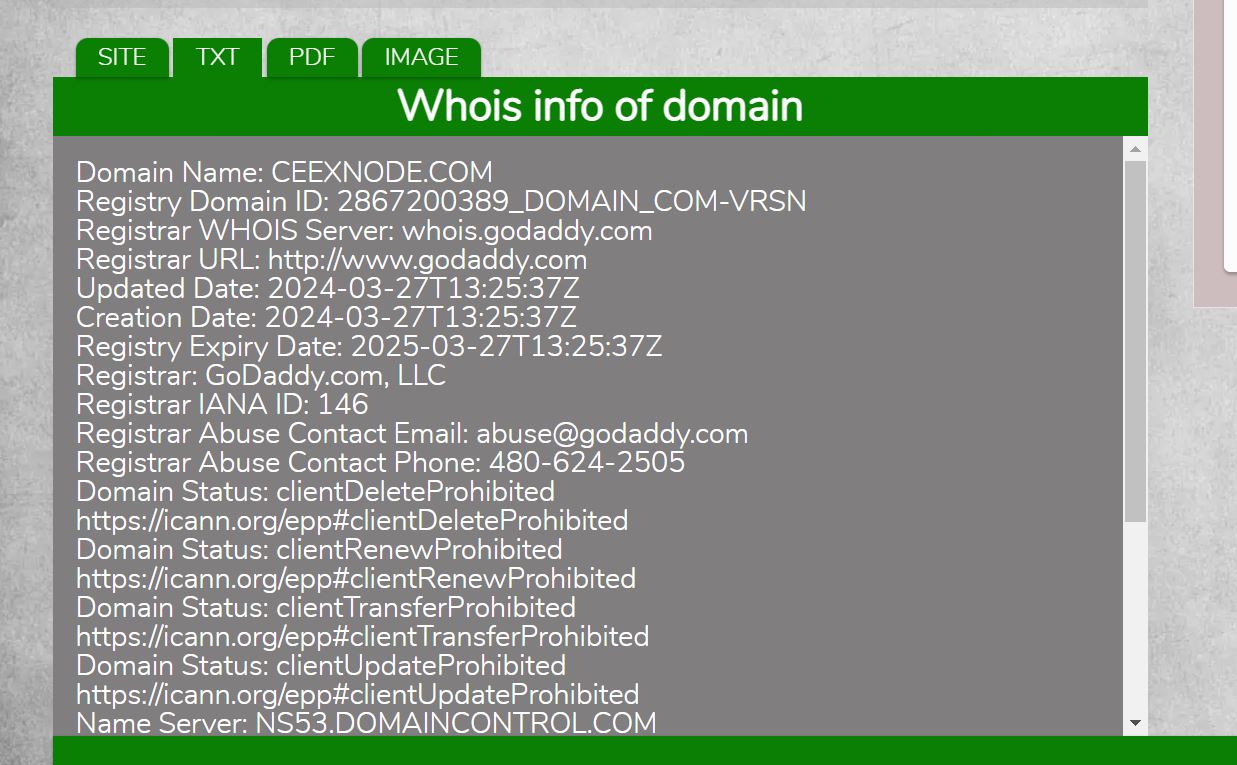 the domain was one month old
