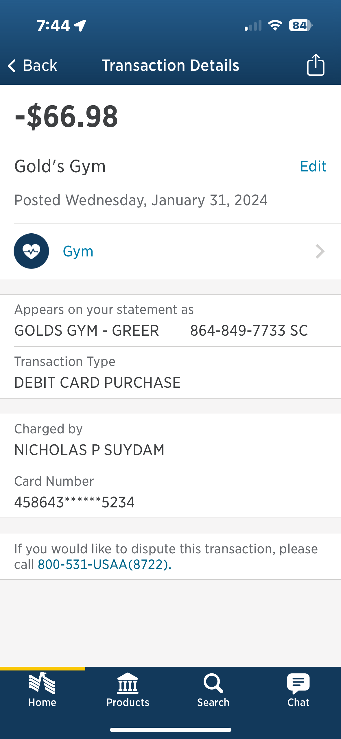 Payment confirmation