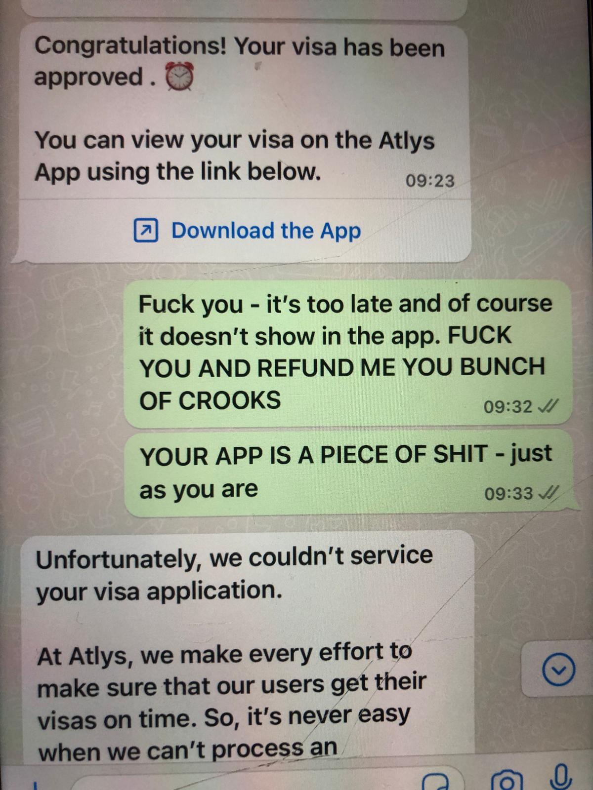 Atlys Takes Your Money, Lies to You Repeatedly, App Doesn't Work, Visa Never Arrived New York, New York