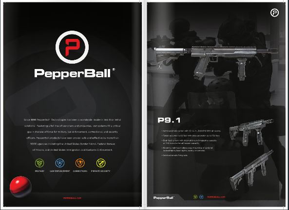 Fake Pepperball catalog has Tiberius Arms LLC paintball marker for sale.  The same people own Tiberius Arms and the imposter of PTI ATO Systems.