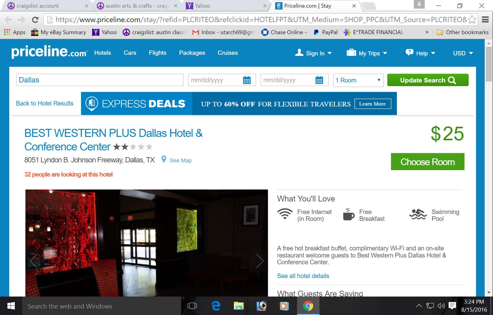 Screen capture of false price ad