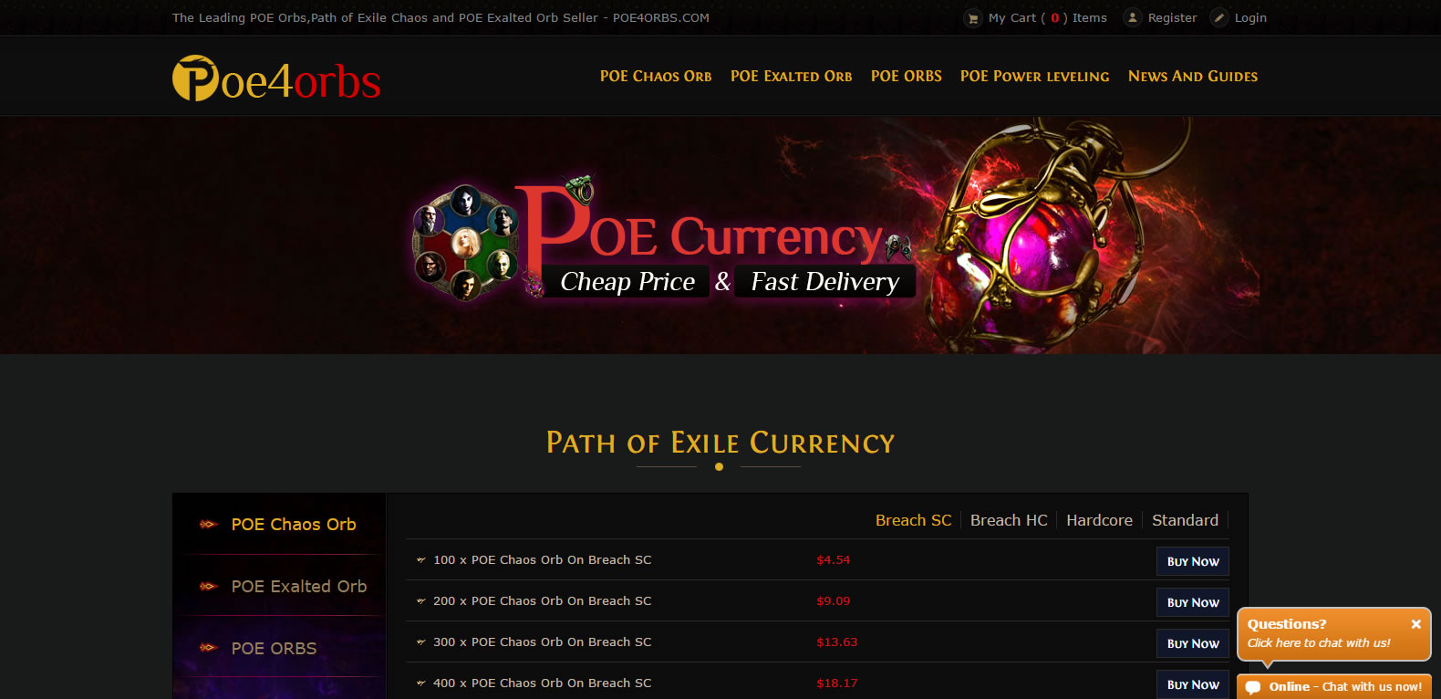 This poe4orbs website, be careful 