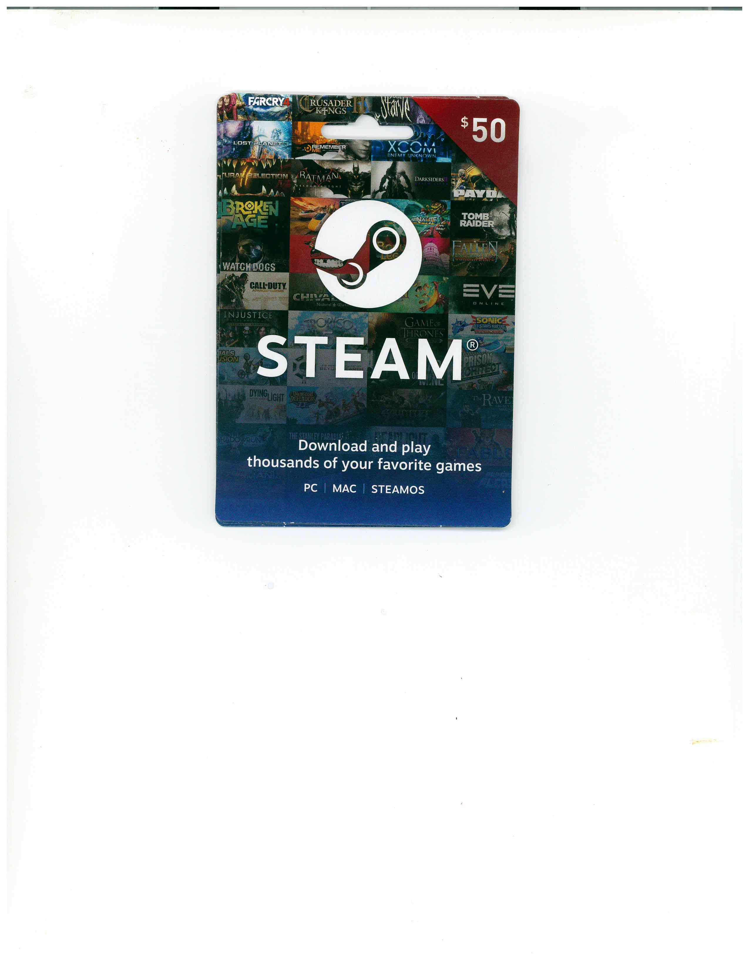 Steam Gift Card on sale at numerous retail stores.
