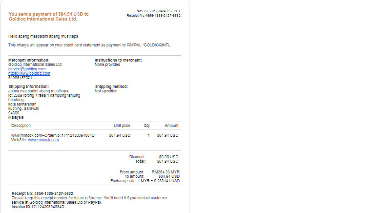 payment proof no.1