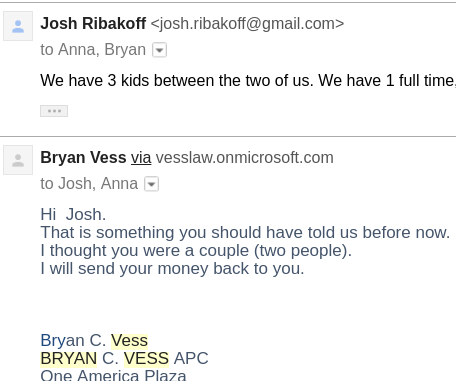 email where Bryan discriminates against us