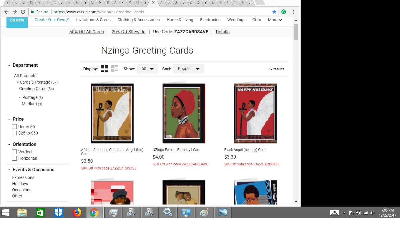 First page of the 11 Zazzle search screen shots