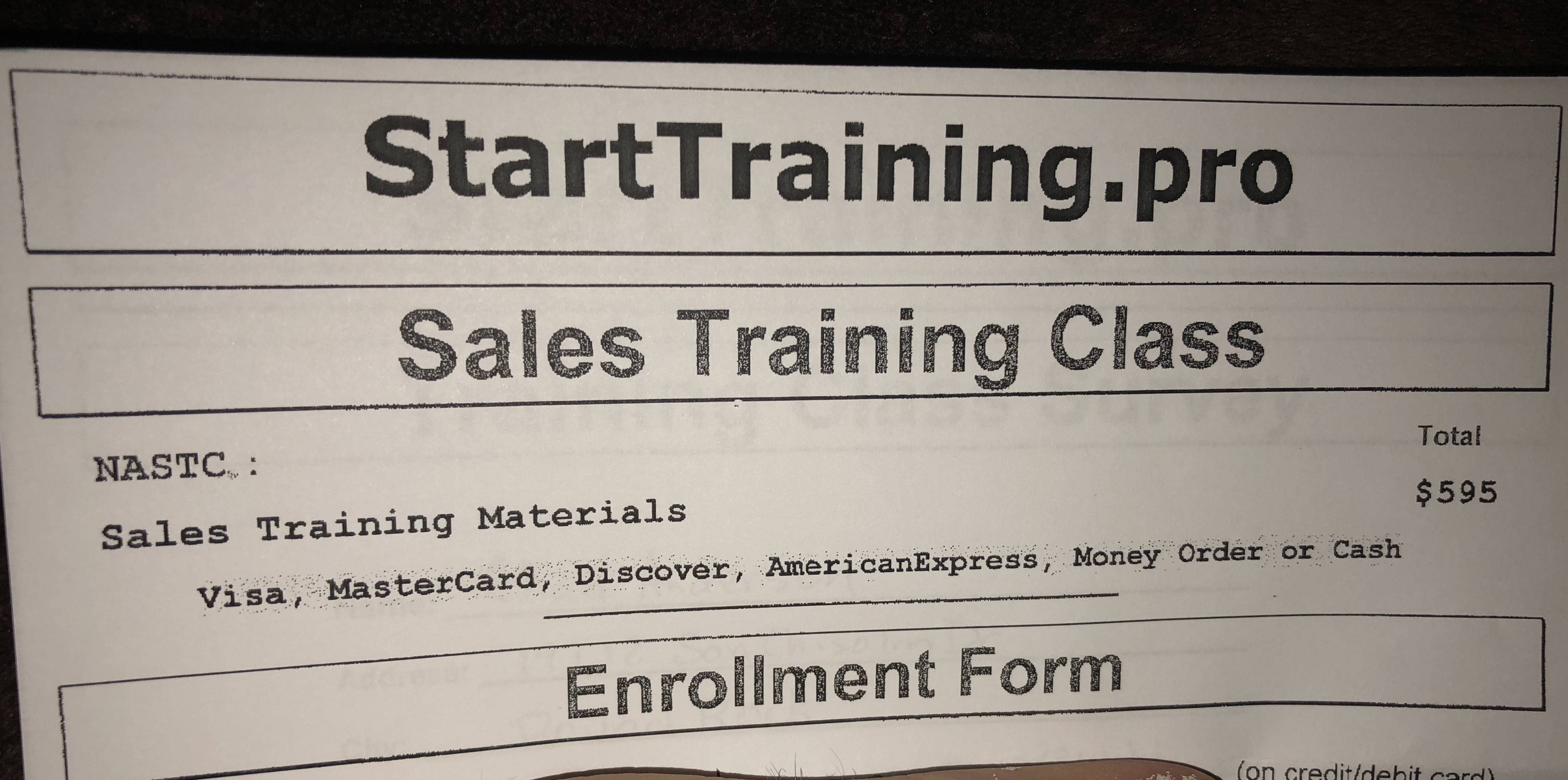 Training Form