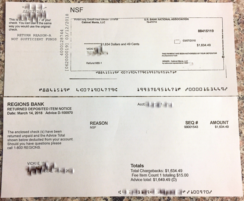 This is the 'refund' check they mailed out to us. 