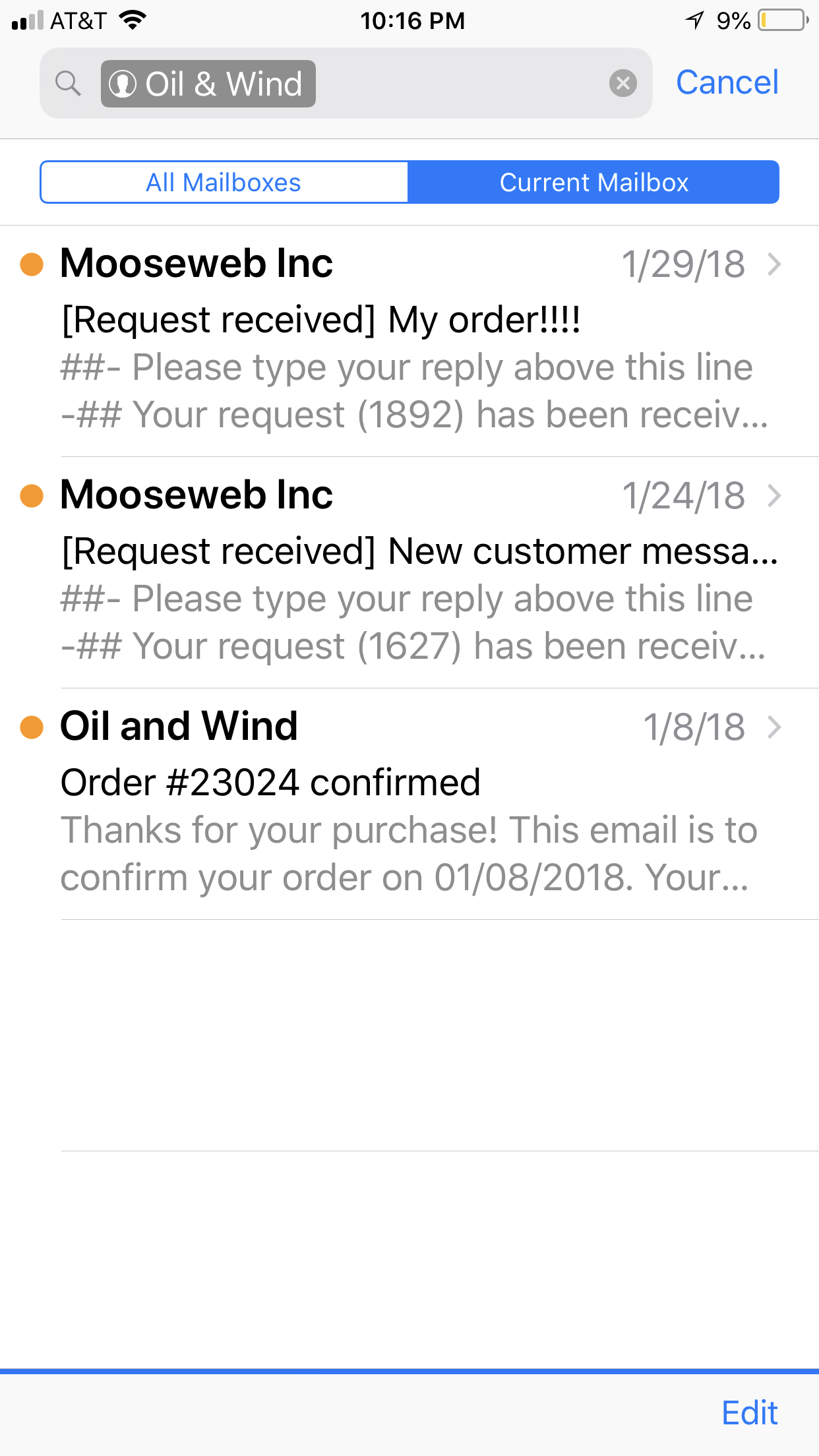 Email confirmation and the two times I reached out