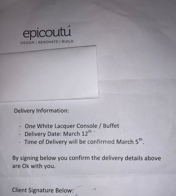 Delivery Slip dated 03/12/18