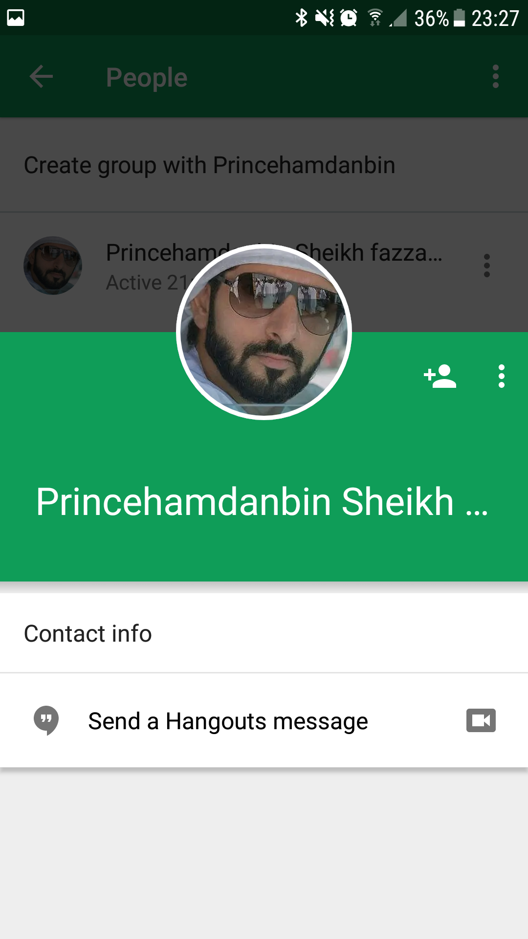 Profile name and picture on Google hangouts