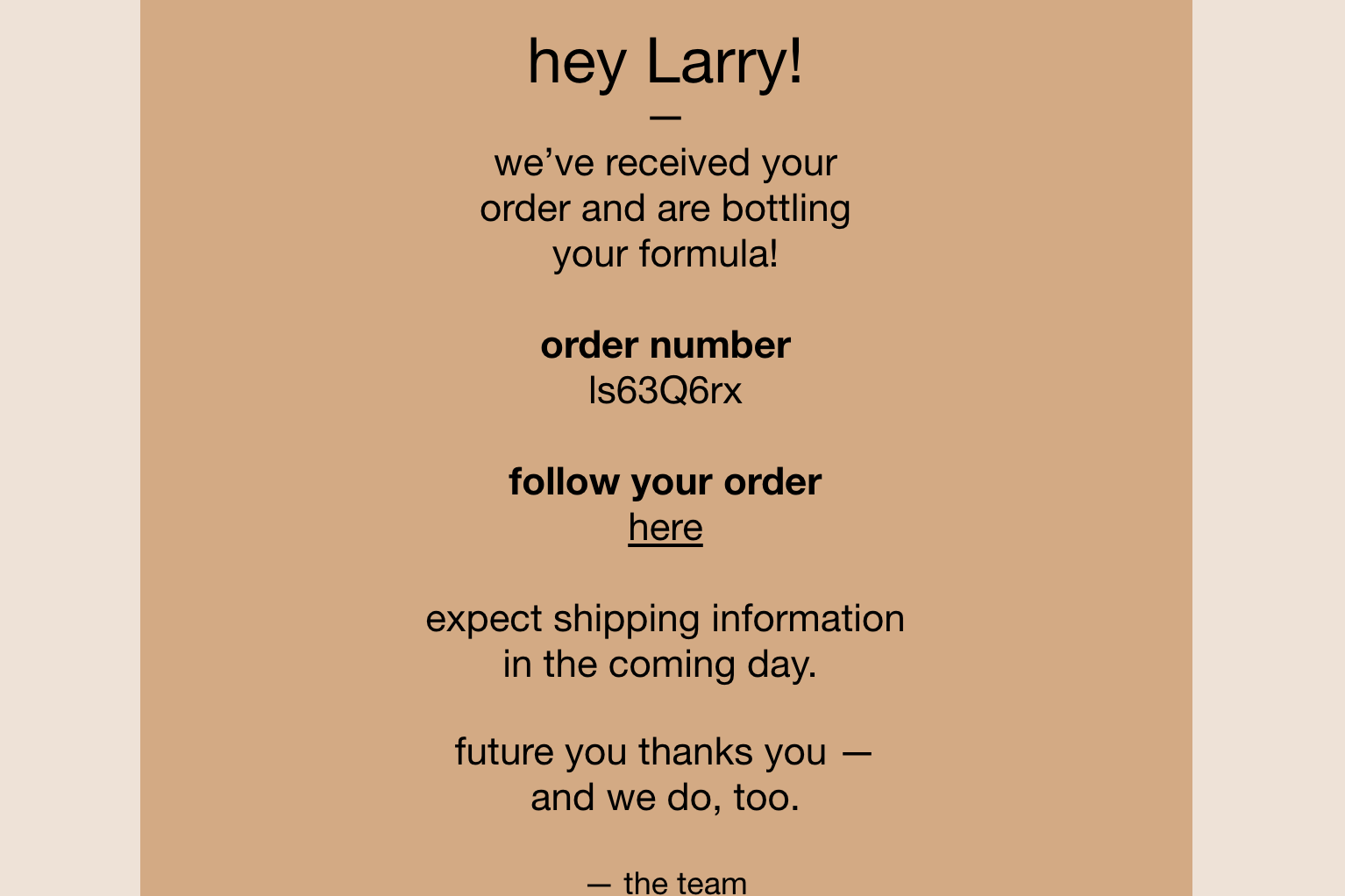 Another confirmation for my order