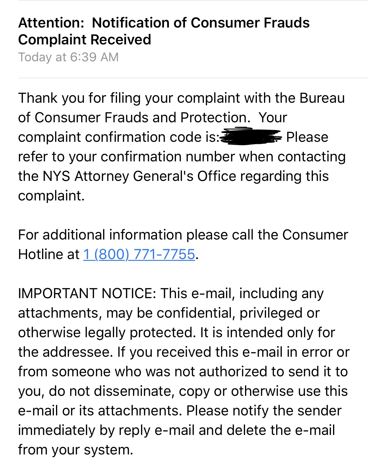 Attorney General- Consumer Fraud