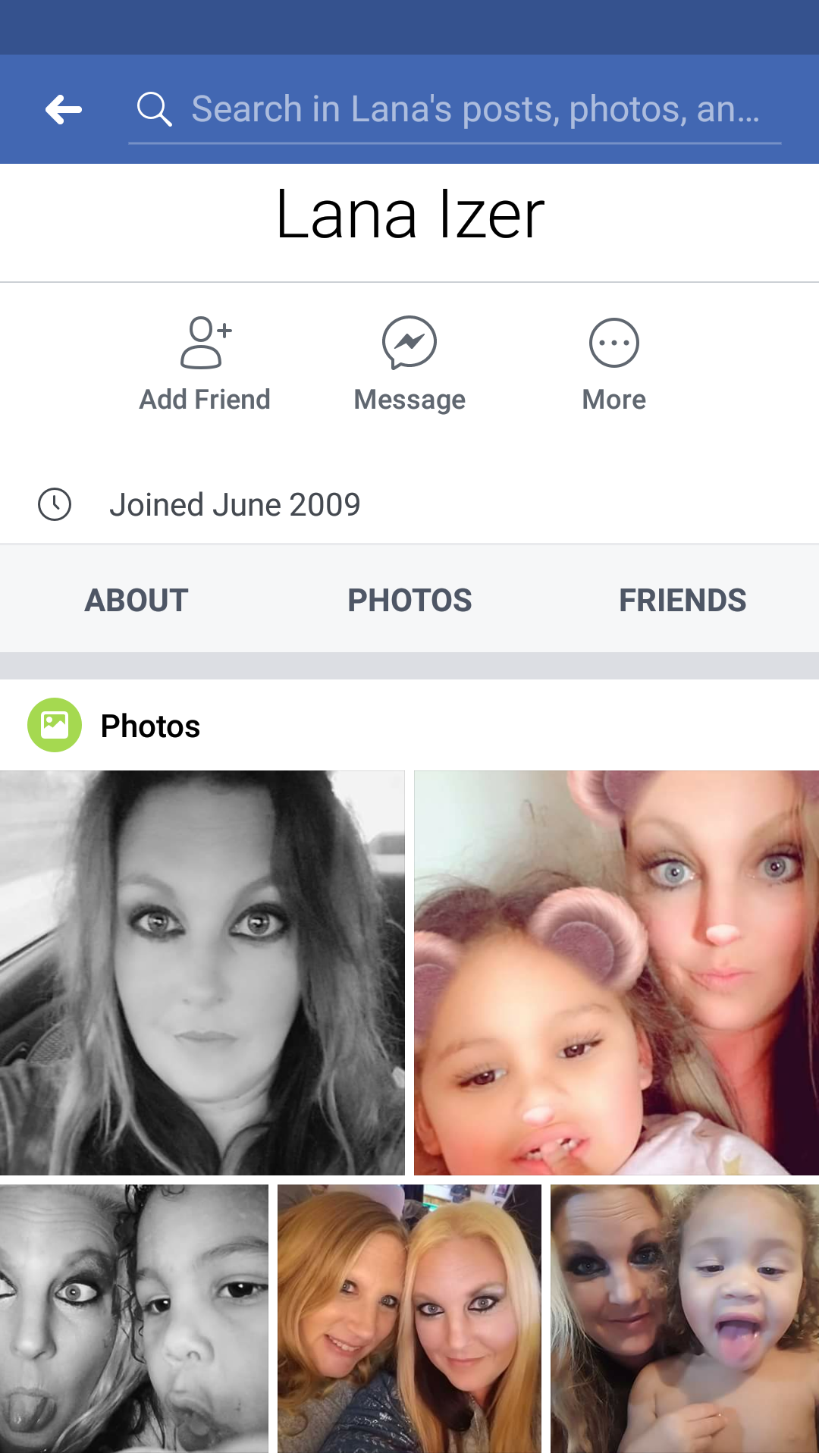Face book page photos of this woman
