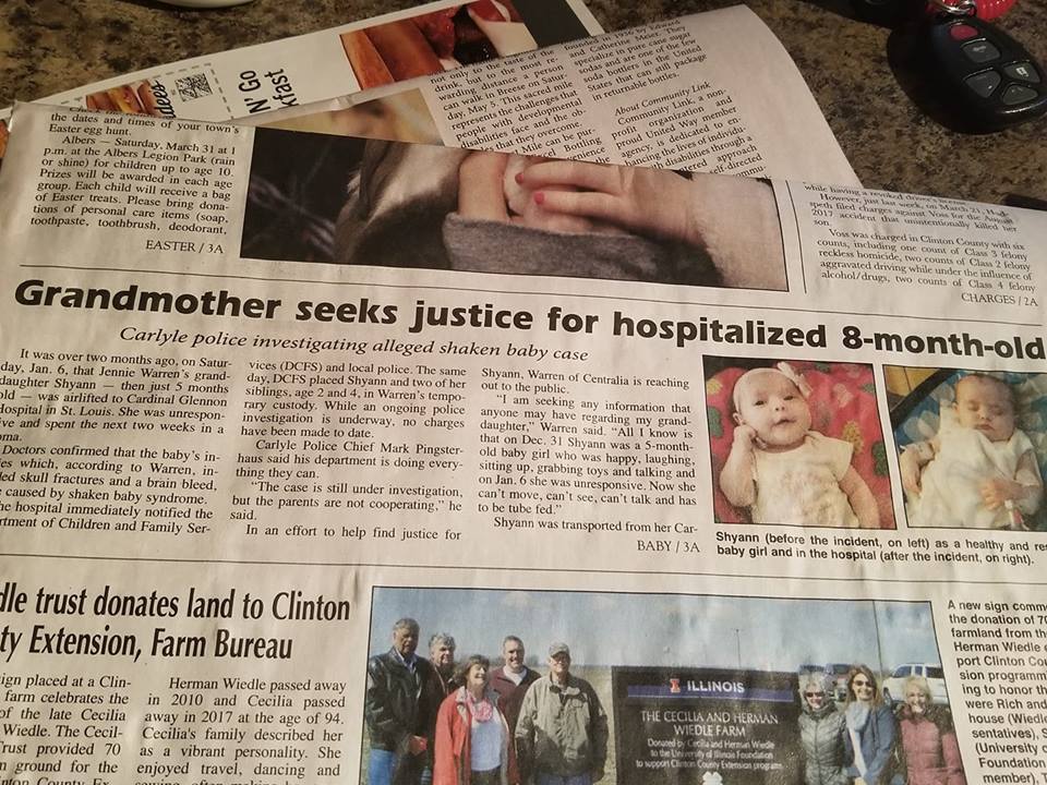 Newspaper coverage of our granddaughter 