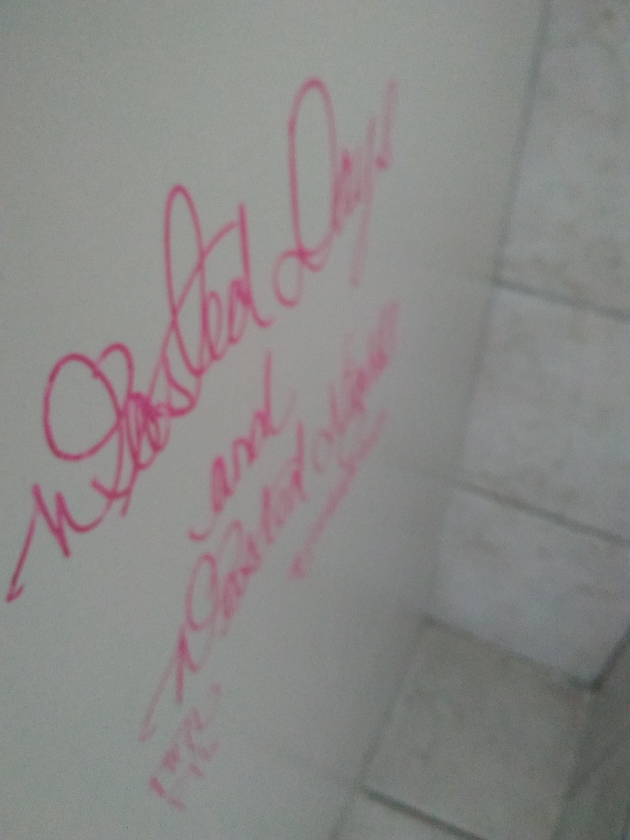 Graffatti in one of the bathrooms