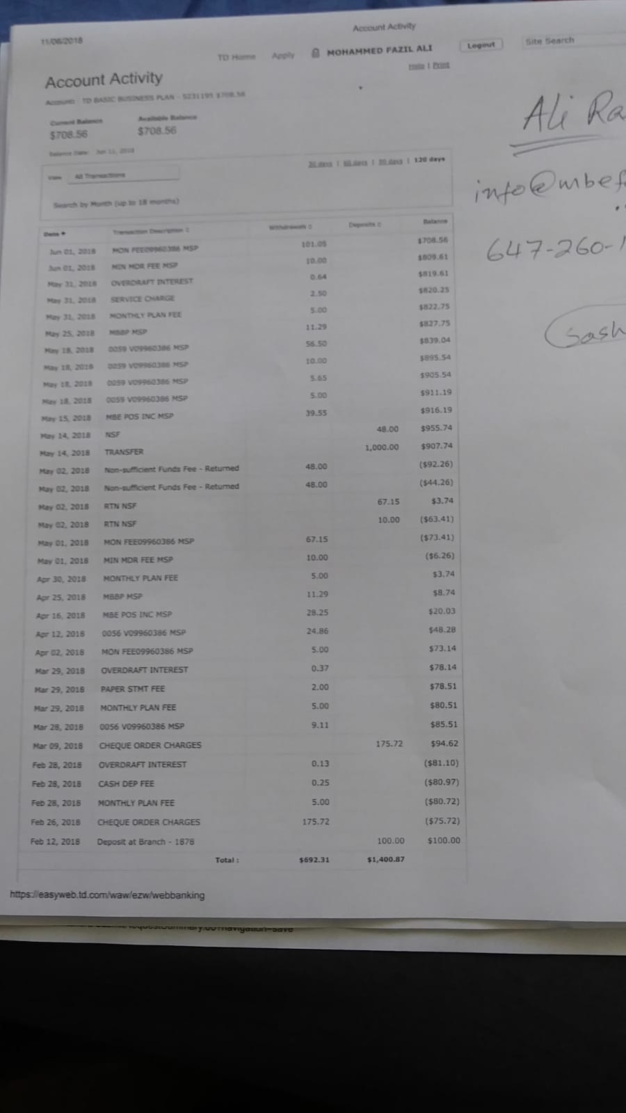 This is Bank statement copy which is a clear proof