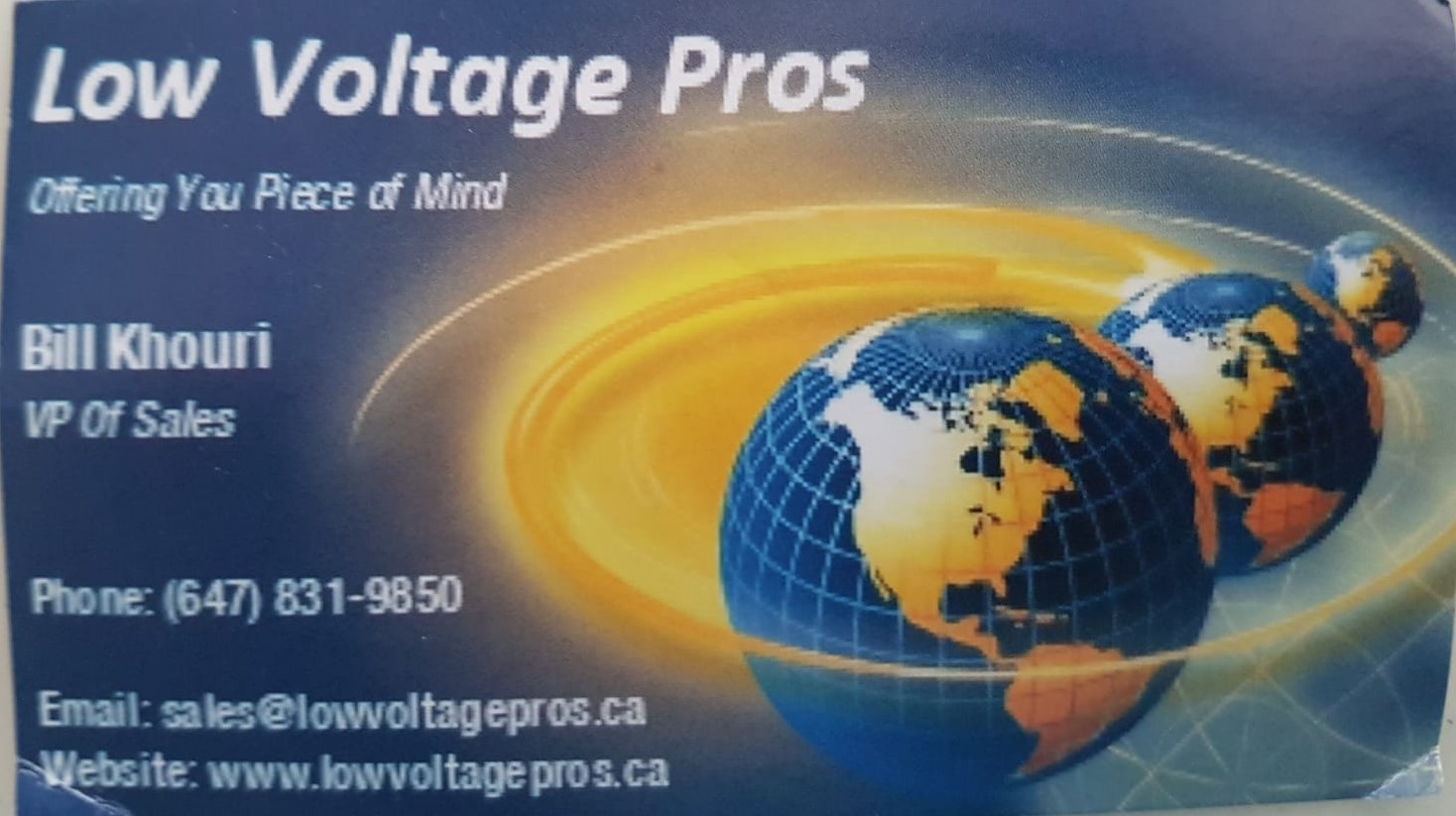 Bill Khouri - Low Voltage Pros business card