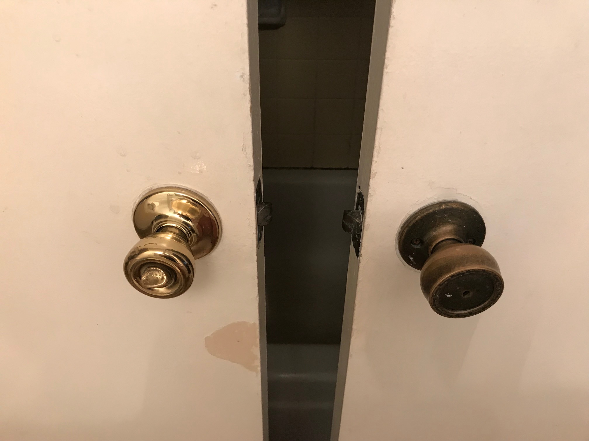 No locks on bathroom doors