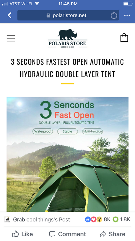 Tent I was supposed to receive. 