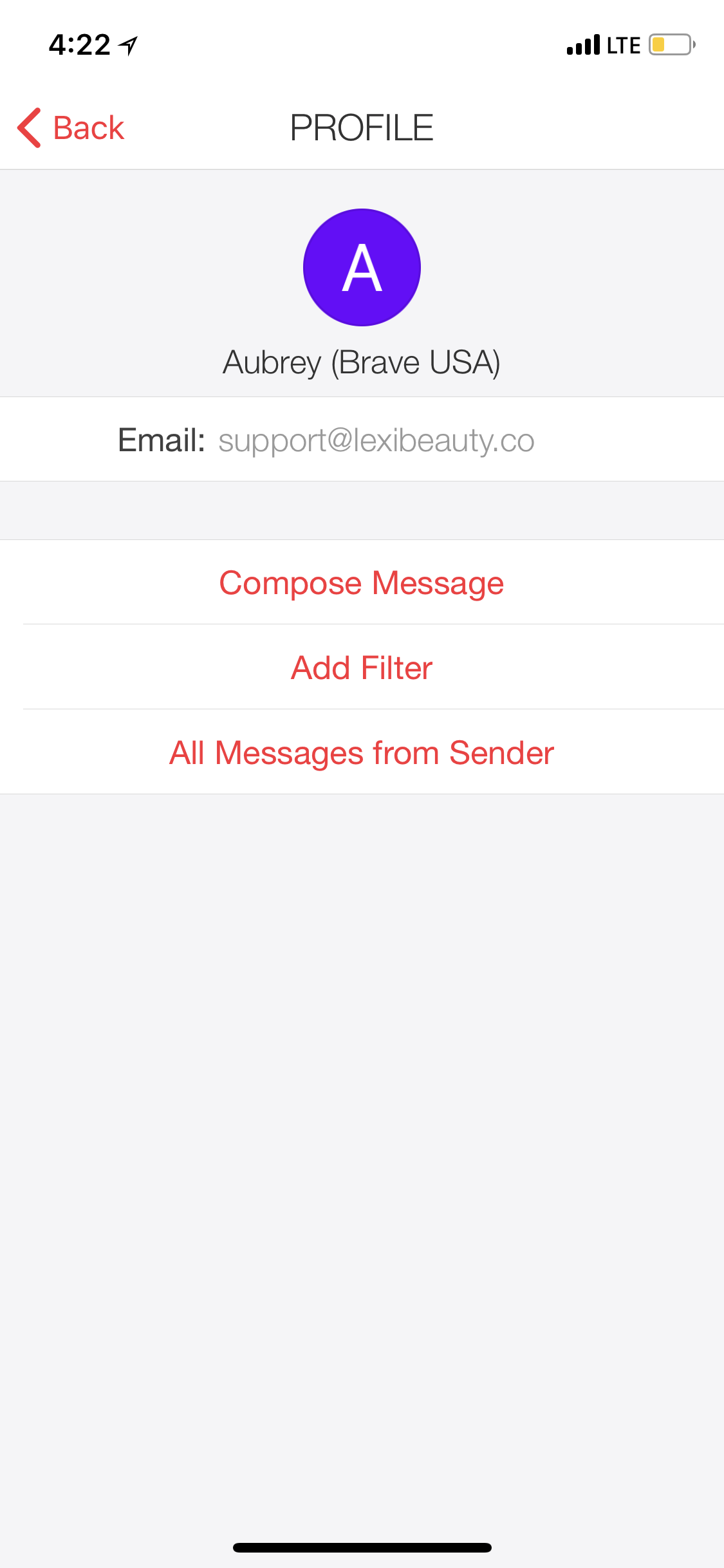Email address of customer service from Lexibeauty
