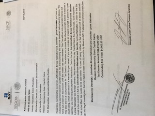 Official looking Mexican Government threat letter