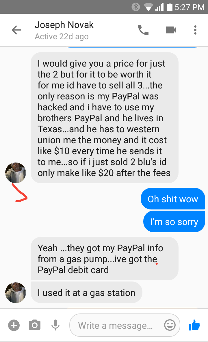 Joe lying about his PayPal