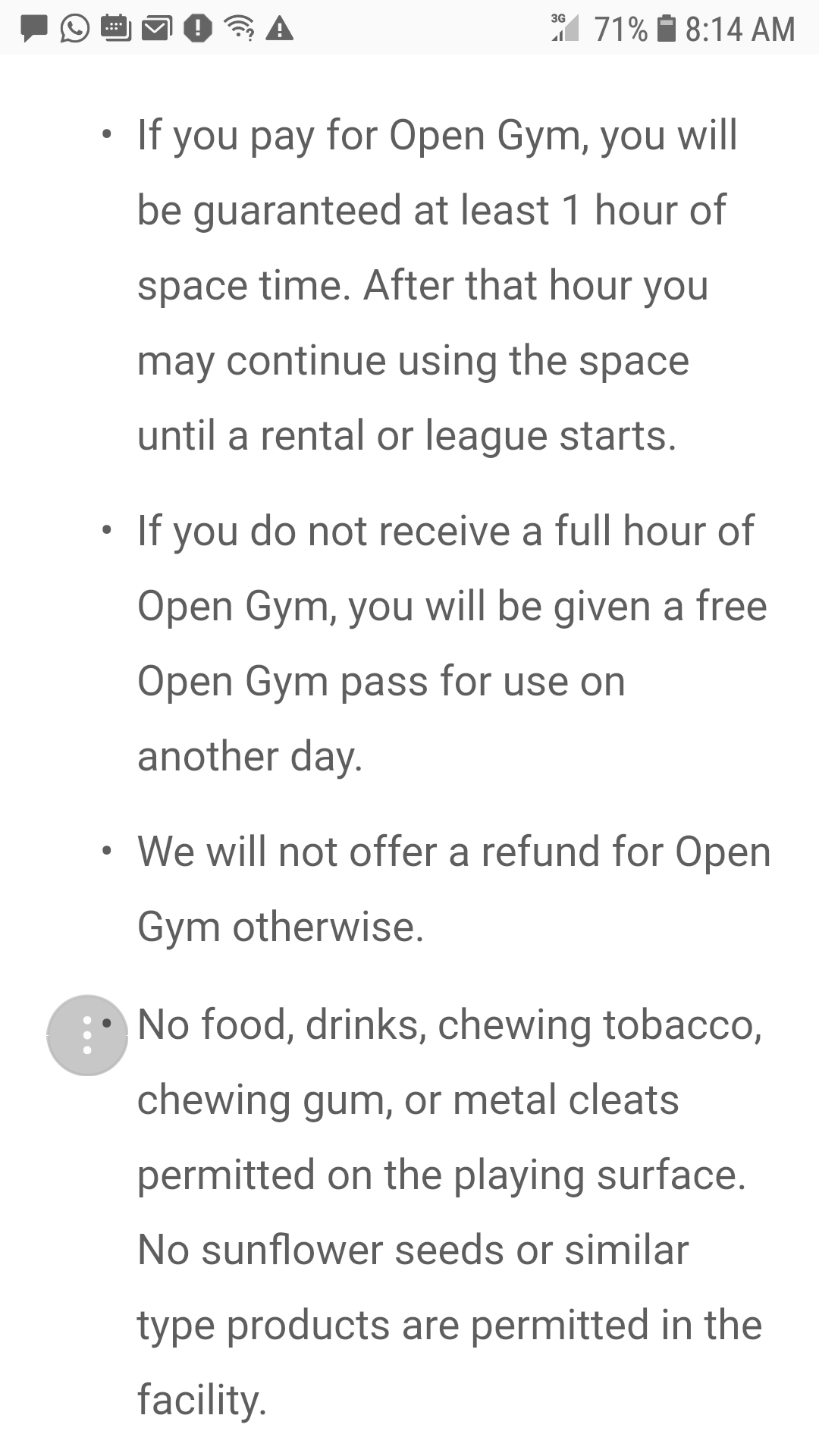 The rules from their website