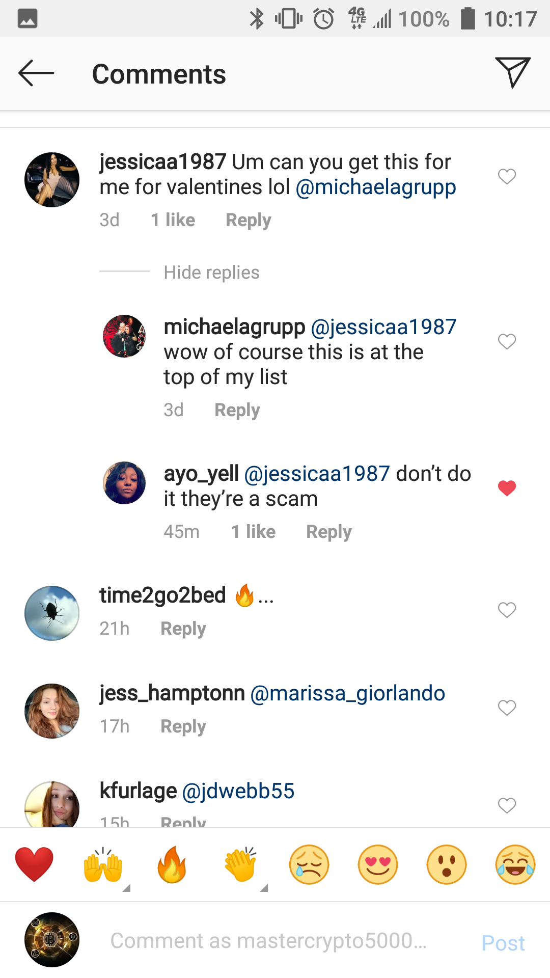 Other people's comments on IG