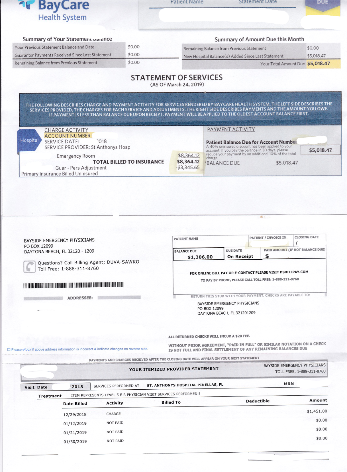 Abusive Medical Billing by BayCare Health Systems