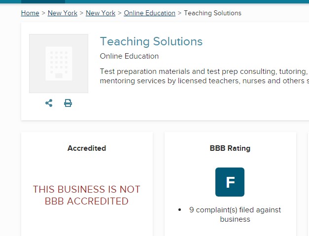 THIS BUSINESS IS NOT BBB ACCREDITED