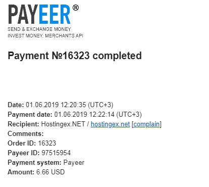 Payment proof
