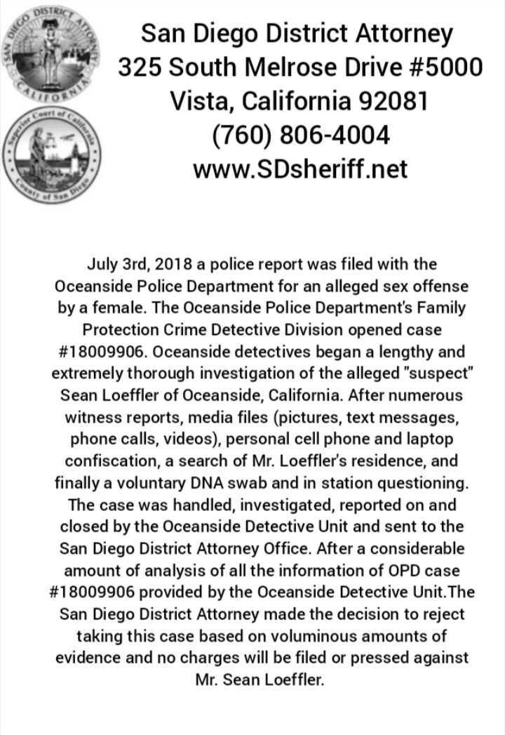Contact information for the district attorney to v