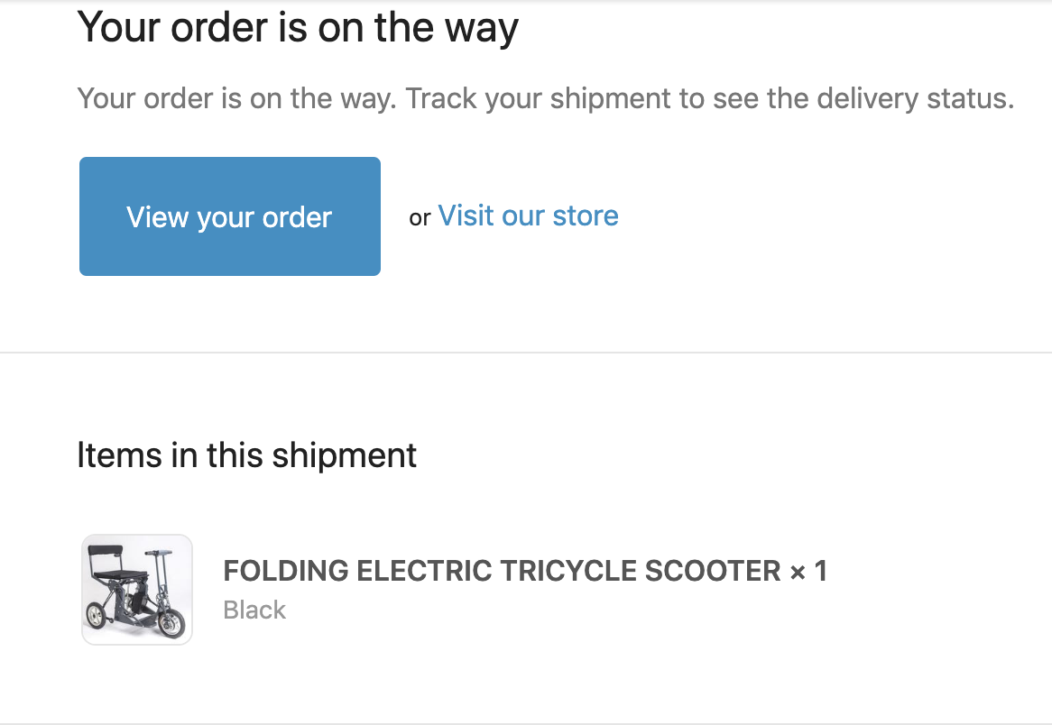 The scooter I ordered