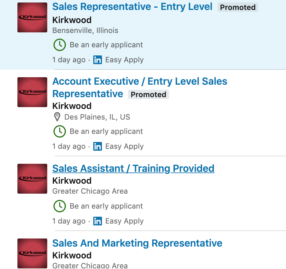 promoted job postings on linked in