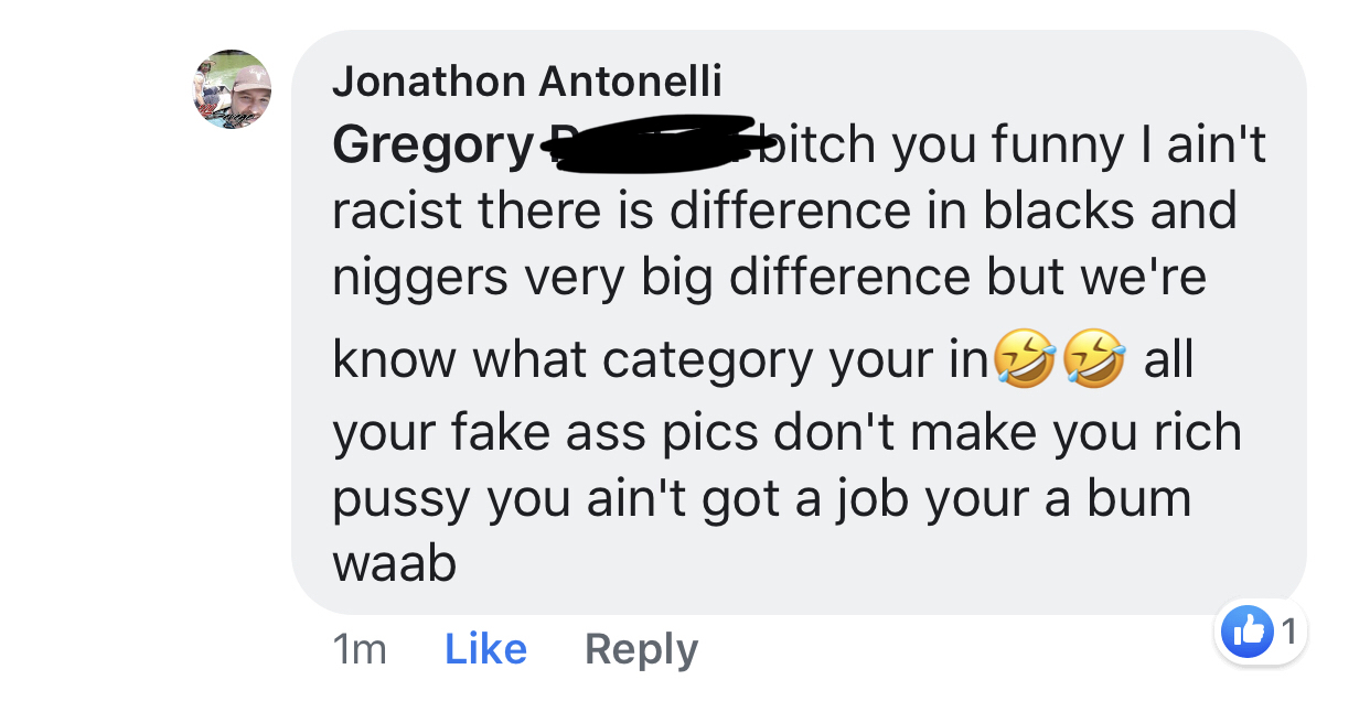 Jonathan Antonelli is a racist