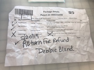 Original packing receipt