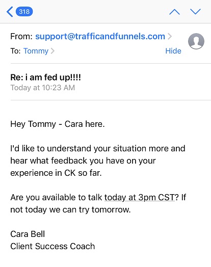 Response from Cara Bell