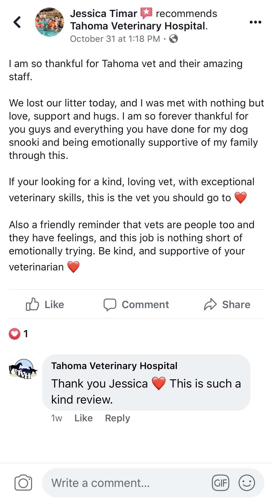Thanking vet 