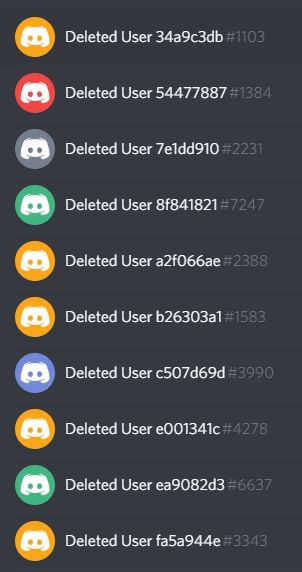 Banned accounts on Discord from him