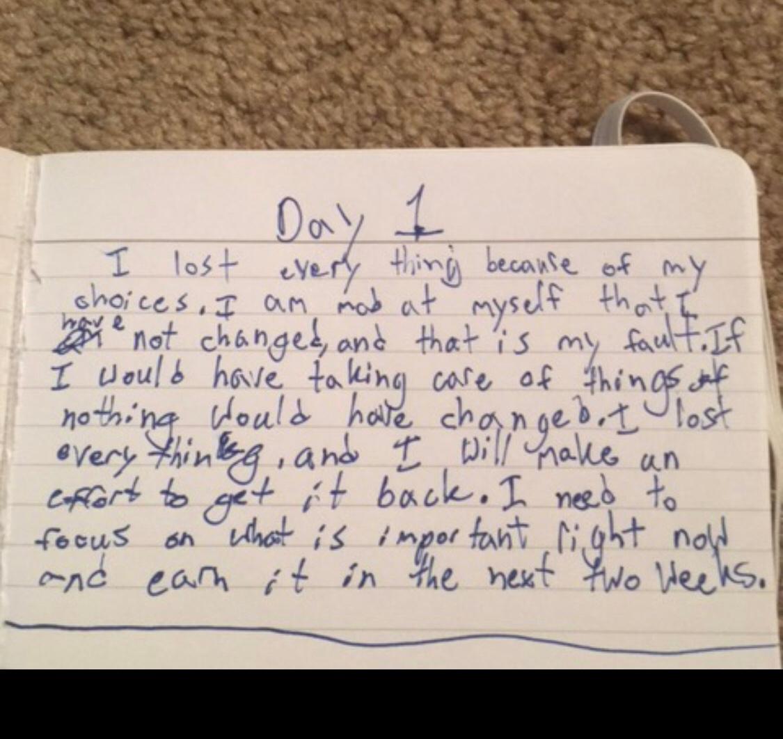 My Sons journal from his savings being stolen
