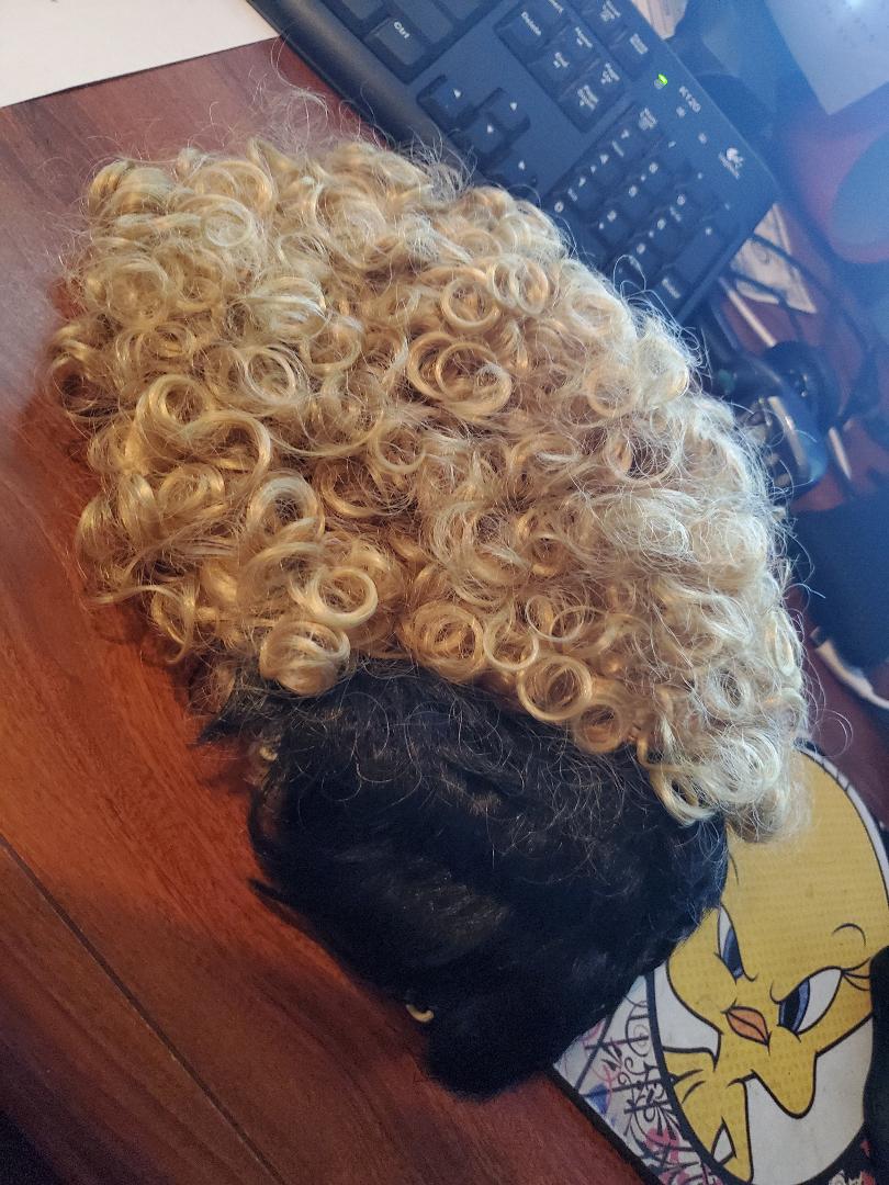 was suppose to be a blonde spiral curly afro wig 