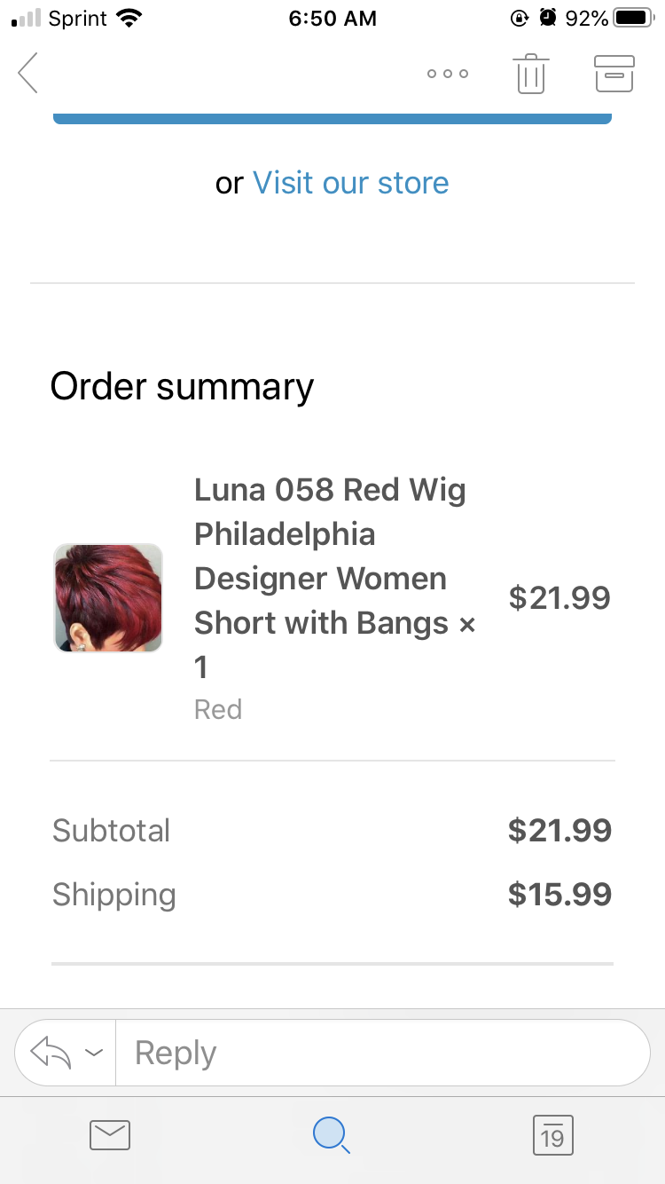 What I actually ordered 