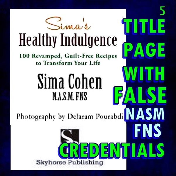 Title Page Has False NASM,FNS Certification